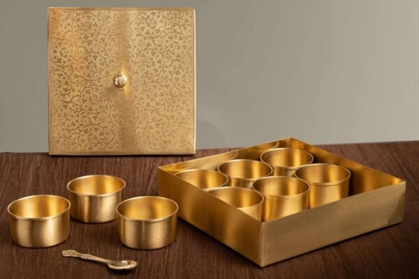 brass masala box for kitchen storage