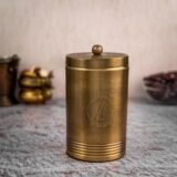 brass storage container jar with lid
