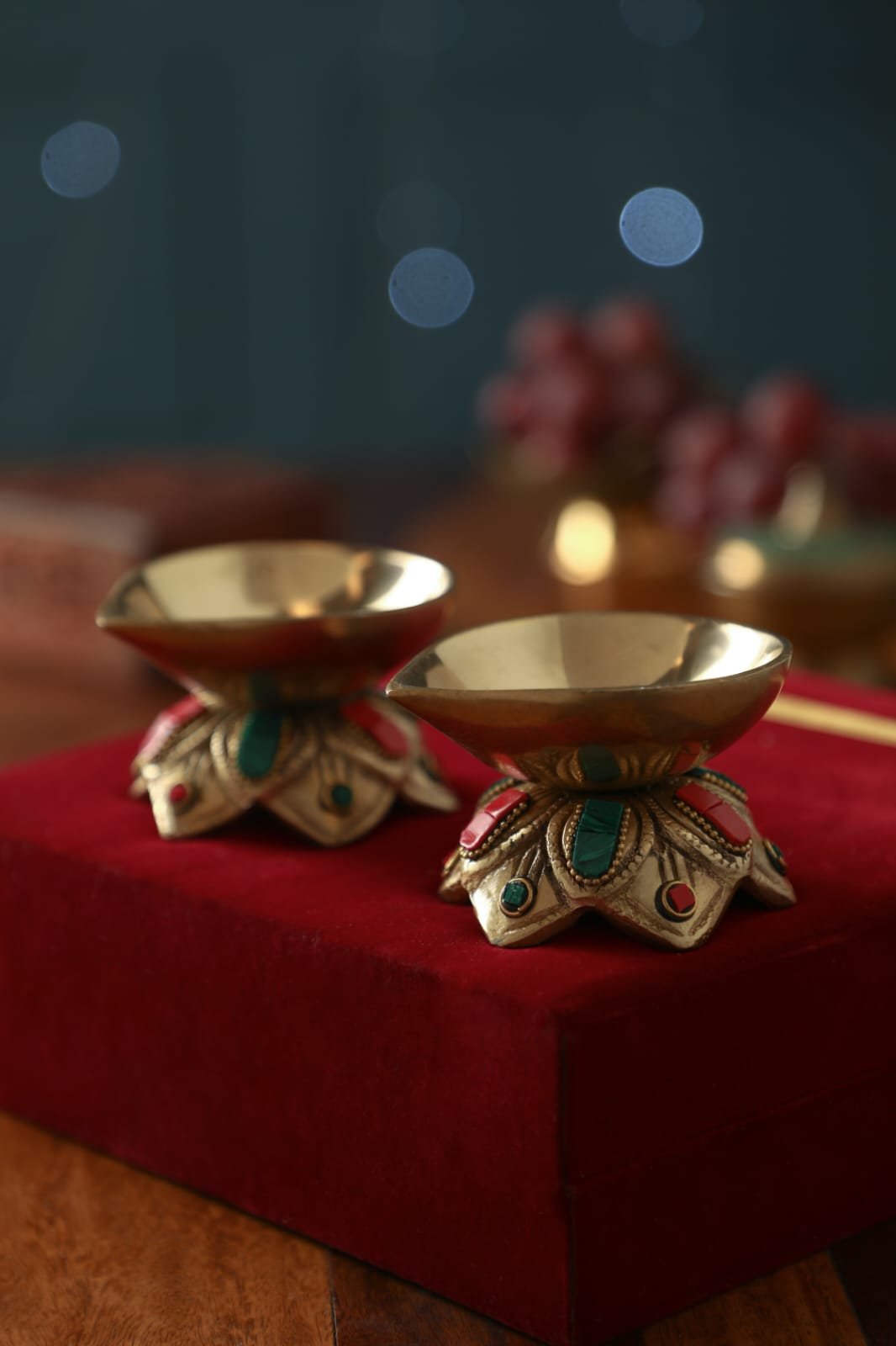 decorative brass pooja diya