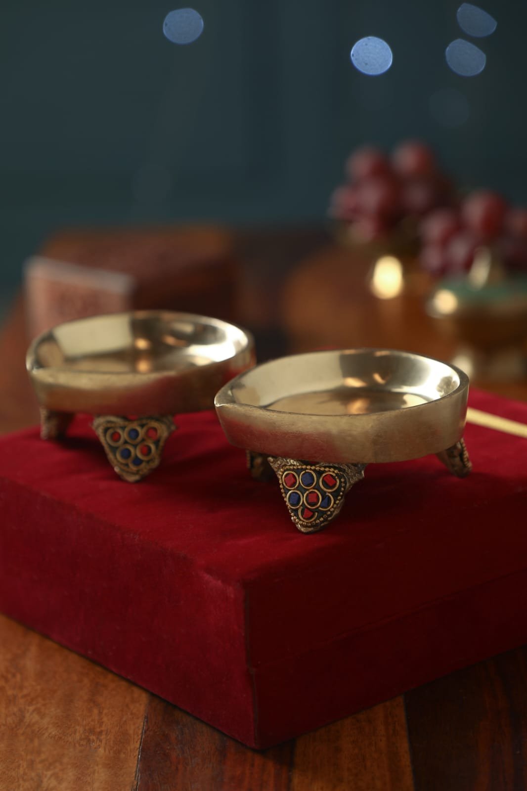decorative brass pooja diya