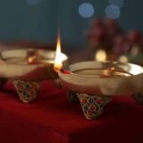 decorative brass pooja diya