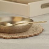 bronze serving bowl set with spoon