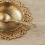 bronze serving bowl set with spoon