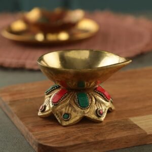 brass decorative pooja diya