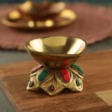 brass decorative pooja diya
