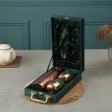 copper water bottle and glass set with gift box
