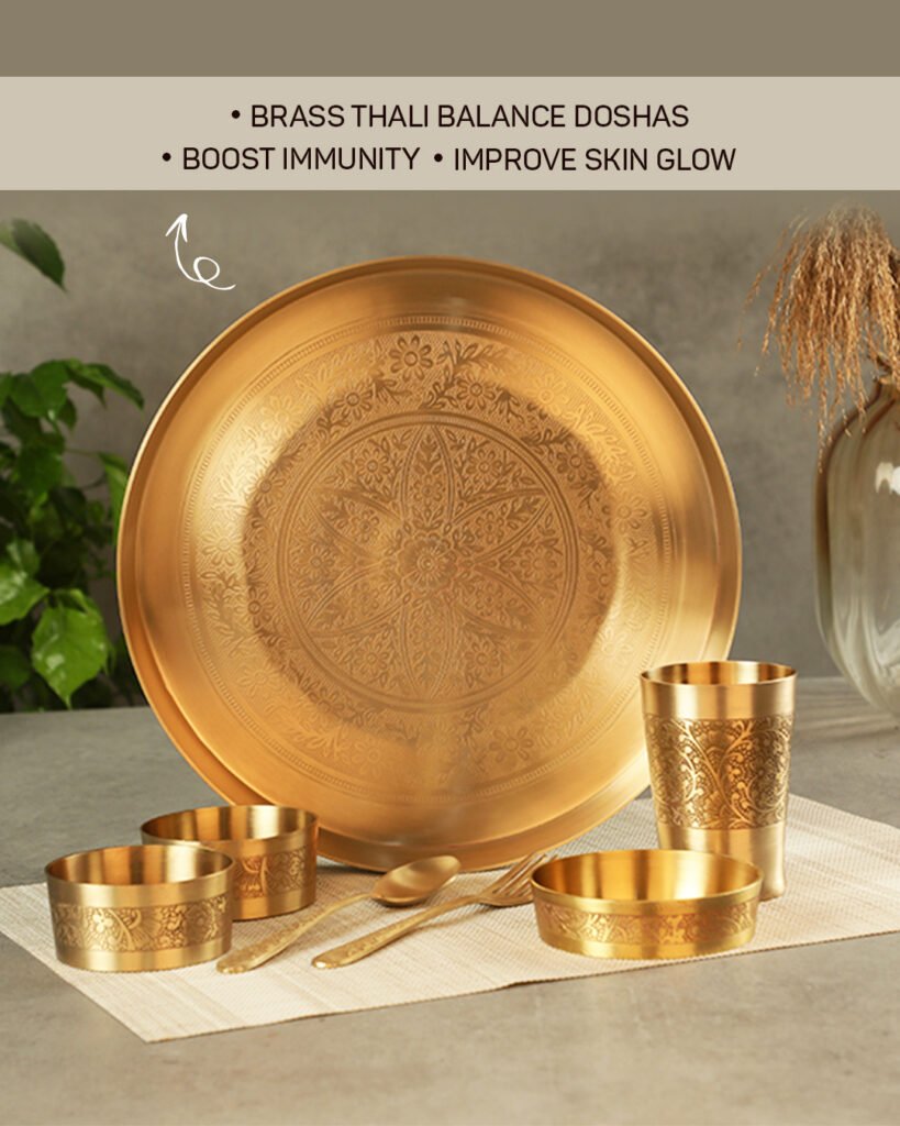 premium brass dinner set