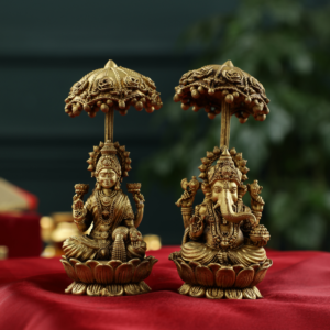 Brass Laxmi Ganesha | Ht 5 inch wdt 2 Inch | For Office and Home Temple